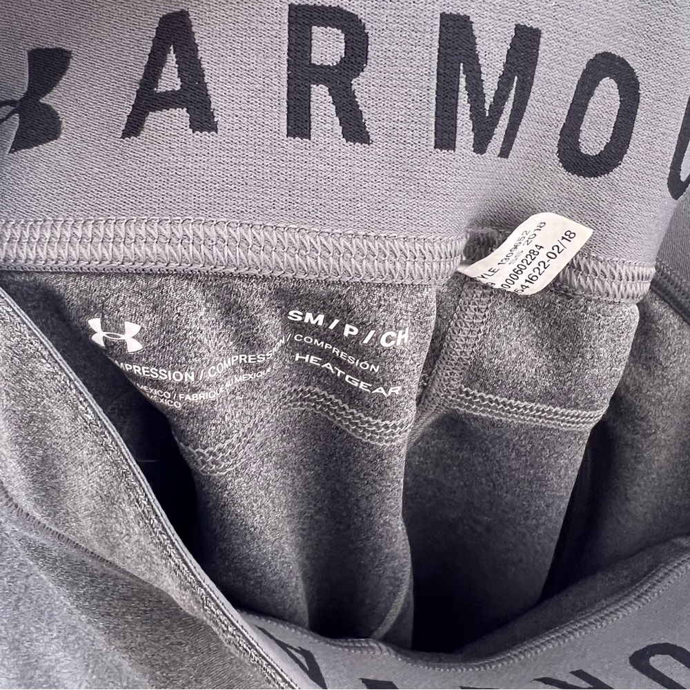 Under Armour UA HeatGear Armour Compression leggings crop grey Capri small - Picture 3 of 5